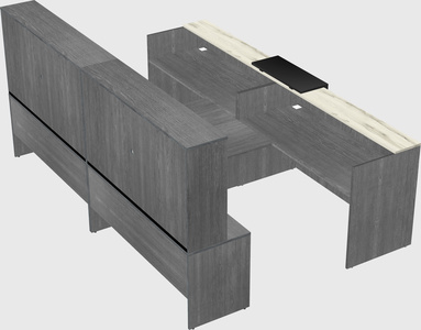 Shared u-shaped reception desks