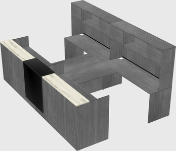 Shared u-shaped reception desks