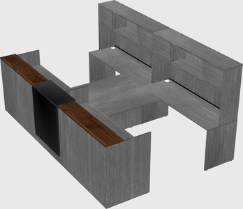 Shared u-shaped reception desks