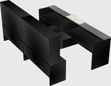 Shared u-shaped reception desks