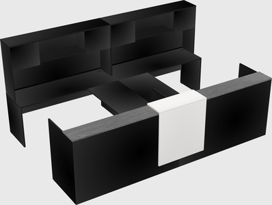 Shared u-shaped reception desks