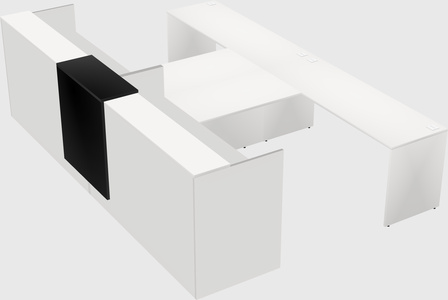 Shared u-shaped reception desks