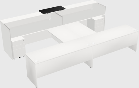 Shared u-shaped reception desks