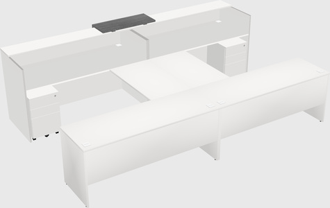 Shared u-shaped reception desks