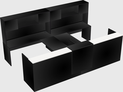 Shared u-shaped reception desks