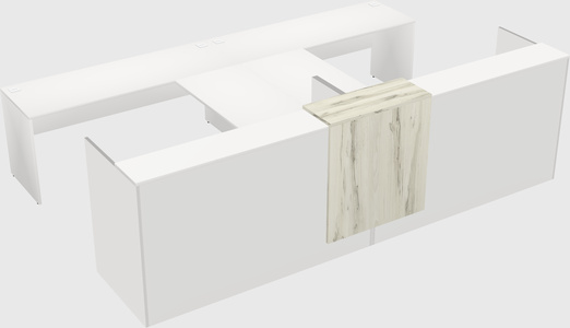 Shared u-shaped reception desks