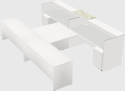 Shared u-shaped reception desks