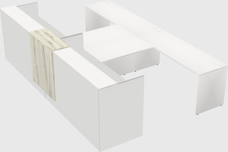 Shared u-shaped reception desks