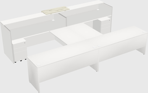 Shared u-shaped reception desks