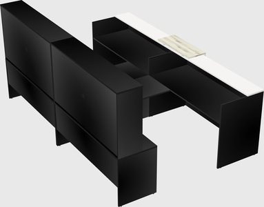 Shared u-shaped reception desks