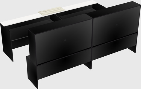 Shared u-shaped reception desks