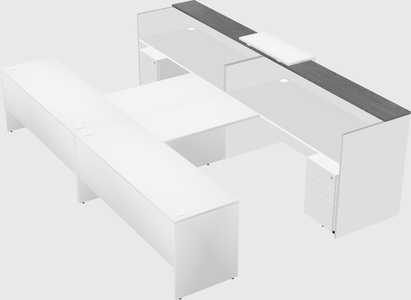 Shared u-shaped reception desks