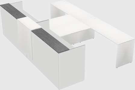 Shared u-shaped reception desks