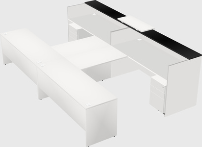 Shared u-shaped reception desks