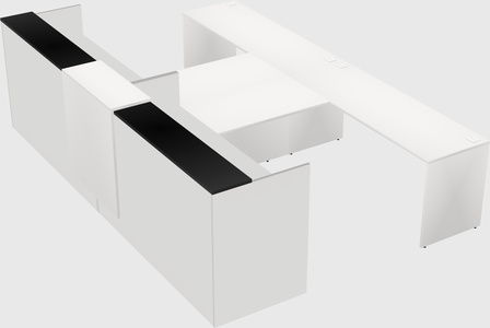 Shared u-shaped reception desks