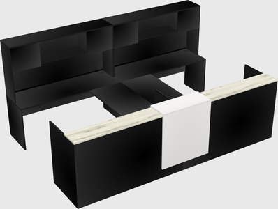 Shared u-shaped reception desks