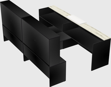 Shared u-shaped reception desks