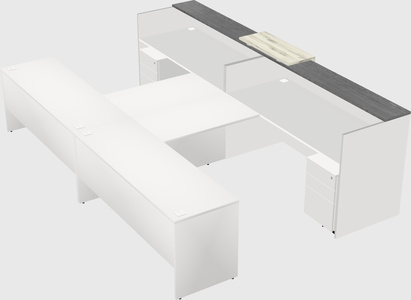 Shared u-shaped reception desks