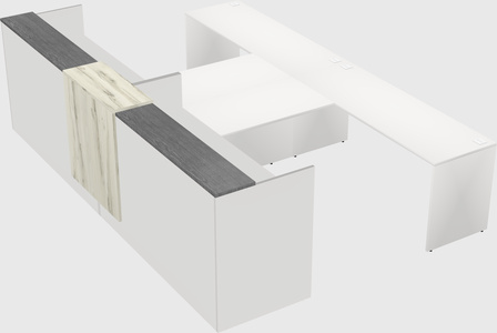 Shared u-shaped reception desks