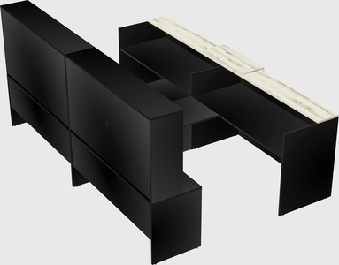 Shared u-shaped reception desks