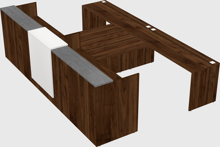 Shared u-shaped reception desks
