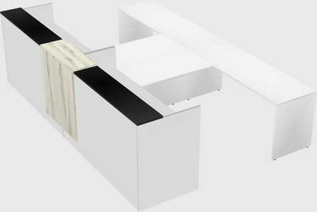 Shared u-shaped reception desks