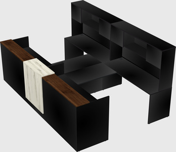 Shared u-shaped reception desks