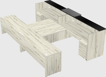 Shared u-shaped reception desks