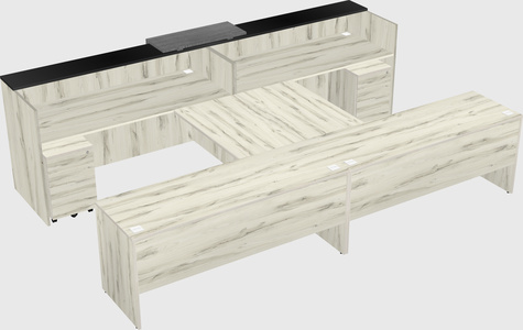 Shared u-shaped reception desks