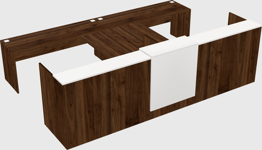 Shared u-shaped reception desks