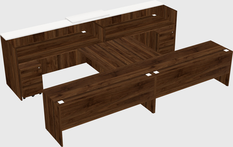 Shared u-shaped reception desks