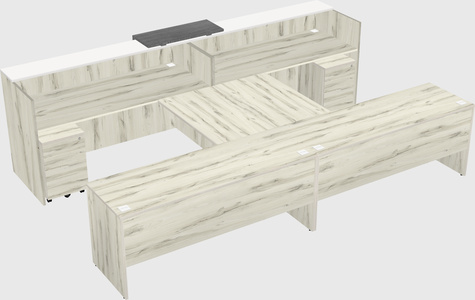 Shared u-shaped reception desks