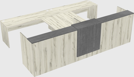Shared u-shaped reception desks