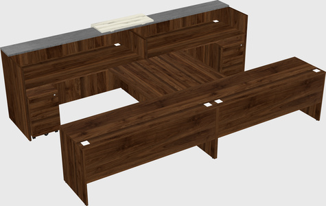Shared u-shaped reception desks