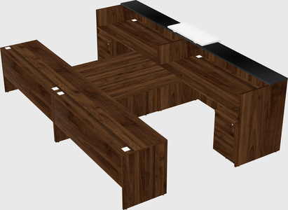 Shared u-shaped reception desks