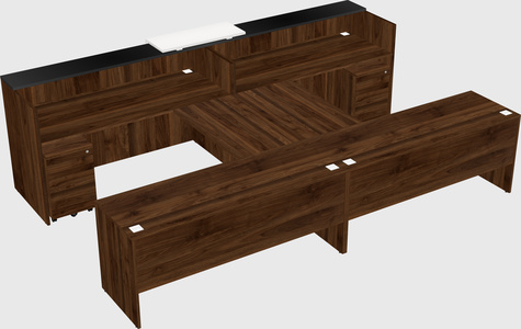 Shared u-shaped reception desks
