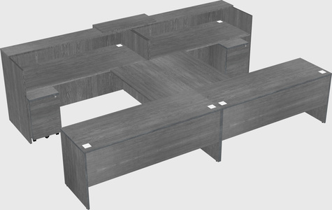 Shared u-shaped reception desks