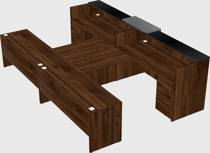 Shared u-shaped reception desks