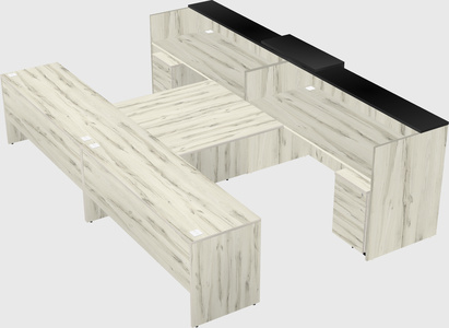 Shared u-shaped reception desks