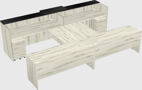 Shared u-shaped reception desks
