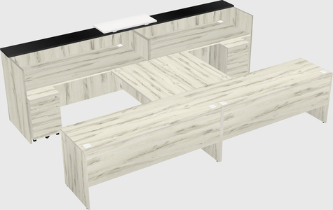 Shared u-shaped reception desks