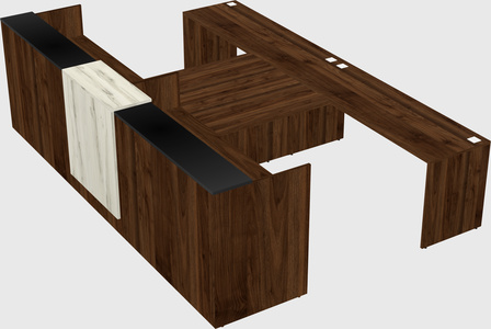 Shared u-shaped reception desks