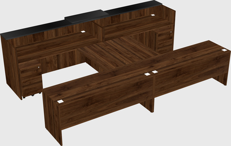 Shared u-shaped reception desks