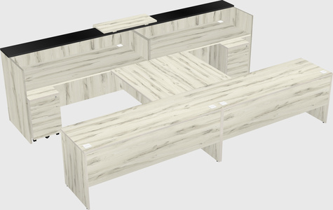 Shared u-shaped reception desks