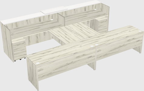 Shared u-shaped reception desks