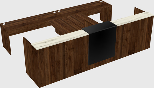 Shared u-shaped reception desks