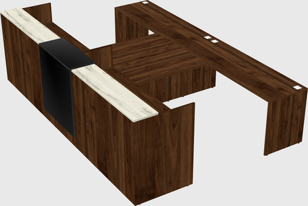 Shared u-shaped reception desks