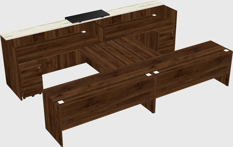 Shared u-shaped reception desks