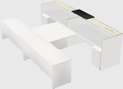 Shared u-shaped reception desks