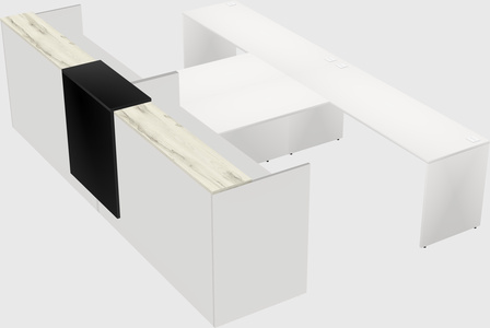 Shared u-shaped reception desks